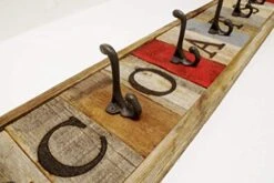 Personalized Wooden Coat Rack With Metal Hooks, Rustic Wall Mounted Entryway Storage, Custom Modern Farmhouse Wall Decor. Reclaimed Barn Wood Your Choice Of Lettering Length And Accent Colors. -Amazon Store 415jYwmPQCL