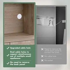 Yechen Storage Cabinet With Natural Handmade Rattan Wicker Doors, Freestanding Sideboard With Large Countertop, Kitchen Buffet (Natural Color) -Amazon Store 415nyIONnmL