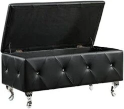 Christies Home Living Silver Crystal Tufted Storage Bench, -Amazon Store 415xKqmvZkL. AC