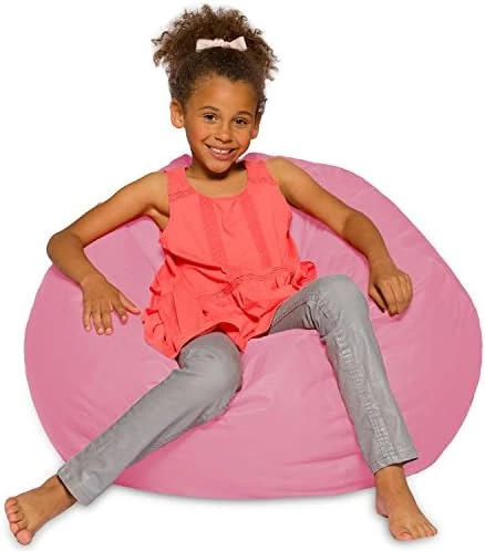 Big Comfy Bean Bag Chair: Posh Large Beanbag Chairs With Removable Cover For Kids, Teens And Adults - Polyester Cloth Puff Sack Lounger Furniture For All Ages - 27 Inch - Solid Pink 6 Big Comfy Bean Bag Chair: Posh Large Beanbag Chairs With Removable Cover For Kids, Teens And Adults - Polyester Cloth Puff Sack Lounger Furniture For All Ages - 27 Inch - Solid Pink - Image 4