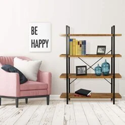 Atlantic Urban Multipurpose 4 Tier Shelf Modern Wood Look With Metal Frame Woodgrain/Black, PN38408136 -Amazon Store 4169BvegYCL