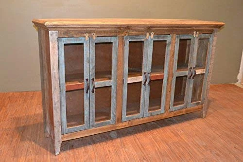 Crafters And Weavers Bashore Rustic Solid Reclaimed Wood Console China Cabinet Bookcase Sideboard 3 Crafters And Weavers Bashore Rustic Solid Reclaimed Wood Console China Cabinet Bookcase Sideboard