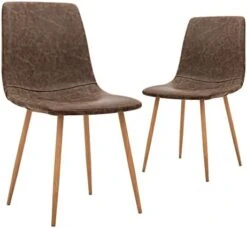 CangLong Set Of 4, Kitchen Fabric Cushion Seat Back, Modern Mid Century Living Room Side Metal Legs Dining Chair, Grey -Amazon Store 416EsoqIxgL. AC