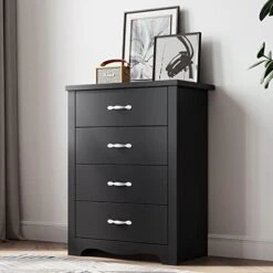 LINSY HOME 6 Drawer Dresser, Black Dresser For Bedroom, Modern Double Dresser Organizer, Black Wood Dresser Chest Of Drawers For Baby,Kids Bedroom -Amazon Store 416FnDFkD6L. AC
