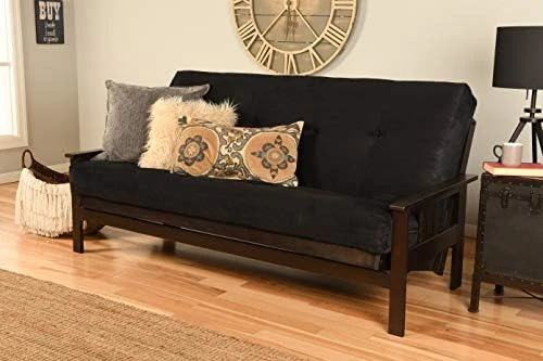 Queen Size Montreal Espresso Futon Frame Innerspring Mattress Sofa Bed Modern Futons (Black Mattress And Frame Only (Queen Size)) 7 Queen Size Montreal Espresso Futon Frame Innerspring Mattress Sofa Bed Modern Futons (Black Mattress And Frame Only (Queen Size)) - Image 5