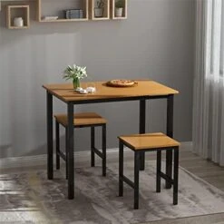 AWQM 3 Piece Dining Table Set, Small Kitchen Table And 2 Stools, Kitchen Breakfast Dining Table Set, Breakfast Table Of 35.43 X 23.62 X 29.92 Inches, Stools Of 13.8 X 13.8 X 17.8 Inches, Beige 30 AWQM 3 Piece Dining Table Set, Small Kitchen Table And 2 Stools, Kitchen Breakfast Dining Table Set, Breakfast Table Of 35.43 X 23.62 X 29.92 Inches, Stools Of 13.8 X 13.8 X 17.8 Inches, Beige -Amazon Store 416KJNsOchL. AC