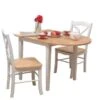 Target Marketing Systems 3 Piece Tiffany Country Cottage Dining Set With 2 Chairs And A Drop Leaf Table, White/Natural -Amazon Store 416Y2Lxi6SL