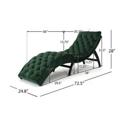 Christopher Knight Home Garret Tufted Velvet Chaise Lounge, Emerald / Dark Brown 9 Christopher Knight Home Garret Tufted Velvet Chaise Lounge, Emerald / Dark Brown -Amazon Store 416d8P3cr6L