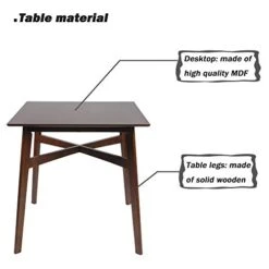 LUCKYERMORE Dining Room Table Wood Leg 36” High Top Table, Crossbar Reinforcement Strengthen Stability, Counter Height Dining Table, Square Kitchen Table -Amazon Store 416g6XL3UeL