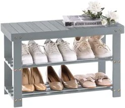 APICIZON 3-Tier Shoe Rack For Entryway, Bamboo Shoe Bench With Cushion Padded Seat, Small Shoe Organizer With Storage For Indoor Entrance Hallway Bedroom Living Room, Black -Amazon Store 416m IDq7vL. AC 1
