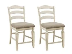 Signature Design By Ashley Realyn French Country 24.13" Counter Height Upholstered Barstool, Set Of 2, Chipped White & Realyn French Country Counter Height Dining Room Table, Chipped White -Amazon Store 416ondPDzIL