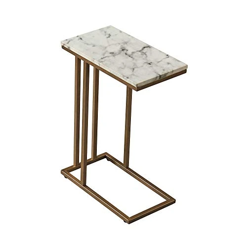 Versanora - Marmo C Shape Table - Faux Marble /Brass 3 Versanora - Marmo C Shape Table - Faux Marble /Brass