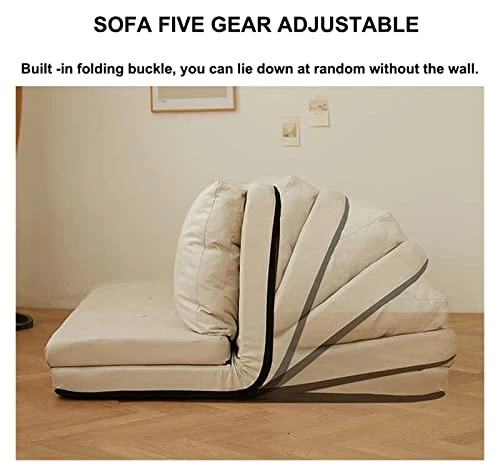 ZHANGNA Futon Sofa Bed, Sleeper Sofa Bed For Living Room, Convertible Flip Chair, Floor Sofa Adjustable Lazy Sofa Bed, Foldable Mattress Futon Couch Bed, With Adjustable Backrest (Color : Orange) 5 ZHANGNA Futon Sofa Bed, Sleeper Sofa Bed For Living Room, Convertible Flip Chair, Floor Sofa Adjustable Lazy Sofa Bed, Foldable Mattress Futon Couch Bed, With Adjustable Backrest (Color : Orange) - Image 3