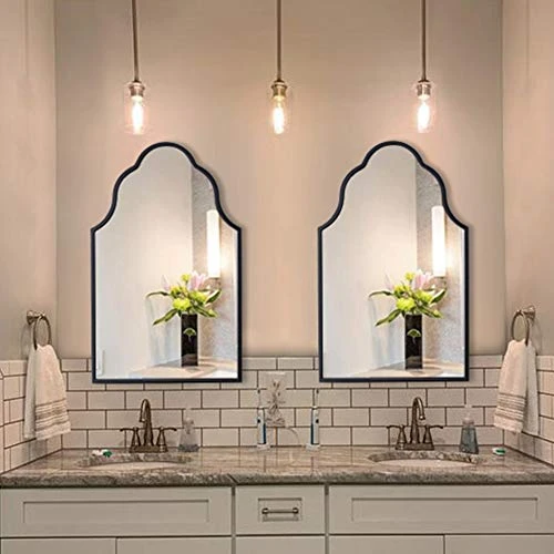 Chende Arch Wall Mirror, 32" H X 20" W Black Bathroom Mirror With Wooden Frame, Large Modern Decorative Mirror For Foyer, Living Room, Bedroom 4 Chende Arch Wall Mirror, 32" H X 20" W Black Bathroom Mirror With Wooden Frame, Large Modern Decorative Mirror For Foyer, Living Room, Bedroom - Image 2