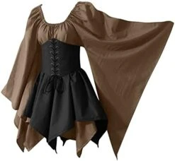 JEGULV Medieval Fairy Cosplay Set Women's Gothic Elf Fairy Short Dresses Renaissance Costumes Halloween Flare Sleeve Dress 23 JEGULV Medieval Fairy Cosplay Set Women's Gothic Elf Fairy Short Dresses Renaissance Costumes Halloween Flare Sleeve Dress -Amazon Store 4176RZpTXGL. AC