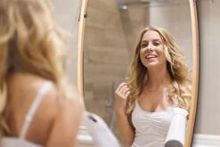 Wall Hanging Mirror, Rectangle Wall-Mounted Bamboo Mirror, Modern Aluminum Mirror With Bamboo Frame & Adjustable Strap, For Living Room Bedroom Bathroom Dining Room Entryway (39” X 18”)