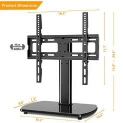 5Rcom Universal TV Stand, Height Adjustable 27 32 37 40 43 46 50 55 Inch Tv Stand, Swivel TV Stand For Bedroom, Living Room, Holds Up To 88 Lbs, TV Stand Mount -Amazon Store 4179T6YvfrL