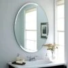 USHOWER 20"x28" Frameless Oval Wall Mirror For Bathroom/Vanity, Beveled Edge, Simple & Elegant Look