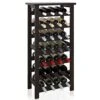 SMIBUY Bamboo Wine Rack, 28 Bottles Display Holder With Table Top, 7-Tier Free Standing Storage Shelves For Kitchen, Pantry, Cellar, Bar (Black) -Amazon Store 417HcSu1InL