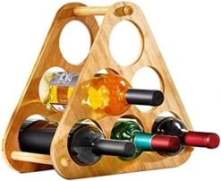 RoyalHouse Bamboo Wine Storage And Display Rack, Holds 2 Bottles And 4 Glasses, Sleek, And Chic Looking Countertop Wine Bottle Holder And Glass Hanger, Assembly Required -Amazon Store 417I3TVHfjL. AC