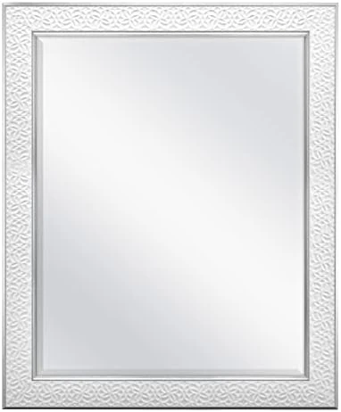 MCS Nordic Blossom Large Wall Mirror, Modern Rectangle Mirror Home Decor For Living Room, Bedroom, Or Bathroom, 27 By 33 Inch, White 7 MCS Nordic Blossom Large Wall Mirror, Modern Rectangle Mirror Home Decor For Living Room, Bedroom, Or Bathroom, 27 By 33 Inch, White - Image 5