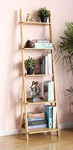 HYNAWIN Book Shelf 6-Tier Ladder Shelf-Plant Stand Storage Organizer,Bookcase Display Shelf,Standing Wooden Shelves For Living Room, Home Office, Rustic Brown 14 HYNAWIN Book Shelf 6-Tier Ladder Shelf-Plant Stand Storage Organizer,Bookcase Display Shelf,Standing Wooden Shelves For Living Room, Home Office, Rustic Brown - Image 12