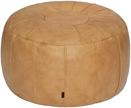Thgonwid Unstuffed Moroccan Ottoman Pouf Cover, Ottoman Footstool Storage Solution, Bean Bag Chair, Foot Rest, Brown 11 Thgonwid Unstuffed Moroccan Ottoman Pouf Cover, Ottoman Footstool Storage Solution, Bean Bag Chair, Foot Rest, Brown - Image 9