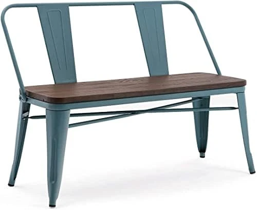 YOLENY Dining Bench, Entryway Bench With Back, Farmhouse Metal Dining Bench, Industrial Mid-Century 3 Person Rustic Spindle Bench, With Wood Seat, Removable Backrest, 42in, Bronze 8 YOLENY Dining Bench, Entryway Bench With Back, Farmhouse Metal Dining Bench, Industrial Mid-Century 3 Person Rustic Spindle Bench, With Wood Seat, Removable Backrest, 42in, Bronze - Image 6