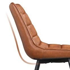 Yaheetech 2pcs Dining Chairs Upholstered PU Leather Chairs Tufted Side Chairs With Soft Padded And Metal Legs For Kitchen, Leisure, Brown -Amazon Store 417XfDiX9gL