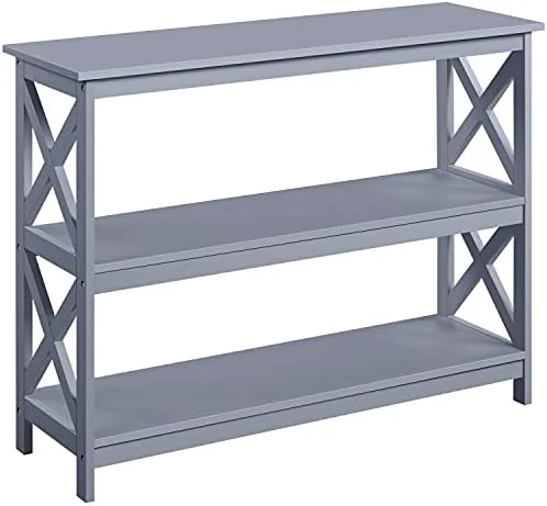 Topeakmart 42 Inch Long Console Sofa Table X Design Narrow Entryway Hallway Table W/ 3 Storage Shelves For Living Room, White 11 Topeakmart 42 Inch Long Console Sofa Table X Design Narrow Entryway Hallway Table W/ 3 Storage Shelves For Living Room, White - Image 9