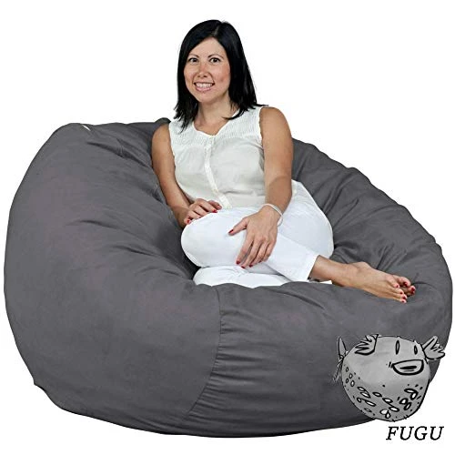 FUGU Bean Bag Chair, Premium Foam Filled 4 XL, Protective Liner Plus Removable Machine Wash Grey Cover 7 FUGU Bean Bag Chair, Premium Foam Filled 4 XL, Protective Liner Plus Removable Machine Wash Grey Cover - Image 5