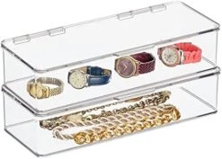 MDesign Stackable Plastic Closet Storage Container Bin Box With Hinge Lid For Organizing Shoes, Booties, Pumps, Sandals, Wedges, Flats, Heels - Lumiere Collection - 2 Pack - Clear 25 MDesign Stackable Plastic Closet Storage Container Bin Box With Hinge Lid For Organizing Shoes, Booties, Pumps, Sandals, Wedges, Flats, Heels - Lumiere Collection - 2 Pack - Clear -Amazon Store 417kE cq47L. AC