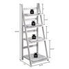 Babion Ladder Shelf, 4-Tier Ladder Bookshelf, White Bookcase With Shelves, Storage Rack Plant Stand For Home, Bedroom, Bathroom,Office, 16 X 14 X 46 Inch, Industrial Style, Wood Frame -Amazon Store 417mjIYzMrL