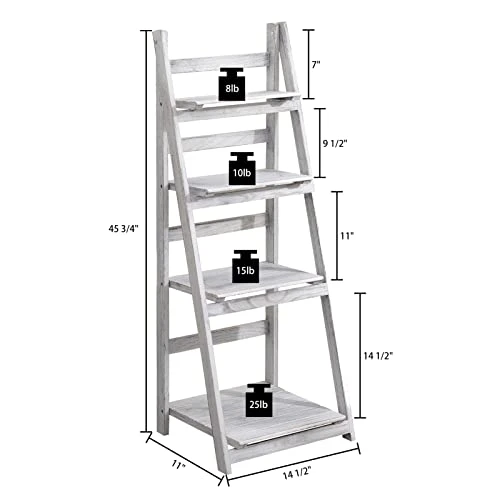 Babion Ladder Shelf, 4-Tier Ladder Bookshelf, White Bookcase With Shelves, Storage Rack Plant Stand For Home, Bedroom, Bathroom,Office, 16 X 14 X 46 Inch, Industrial Style, Wood Frame 3 Babion Ladder Shelf, 4-Tier Ladder Bookshelf, White Bookcase With Shelves, Storage Rack Plant Stand For Home, Bedroom, Bathroom,Office, 16 X 14 X 46 Inch, Industrial Style, Wood Frame