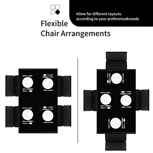 ROOIOME Gray Glass Dining Table Marbled Effect With Tempered Glass Top And Metal Frame And Leg, Gray Rectangle Kitchen Table For Restaurant (L X W X H) 51.20" * 27.5" * 29.5" 6 ROOIOME Gray Glass Dining Table Marbled Effect With Tempered Glass Top And Metal Frame And Leg, Gray Rectangle Kitchen Table For Restaurant (L X W X H) 51.20" * 27.5" * 29.5" - Image 4