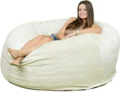 ULTIMATE SACK 5000 (5 Ft.) Bean Bag Chair: Giant Foam-Filled Furniture - Machine Washable Covers, Durable Inner Liner, 100% Virgin Foam. Comfy Bean Bag Chair. (Pink, Fur) -Amazon Store 417om b9jSL. AC