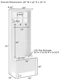 Crosley Furniture Plymouth Hall Tree, White 10 Crosley Furniture Plymouth Hall Tree, White -Amazon Store 417rSGNrRkL