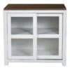 Alpine Furniture Donham Small Wood Display Cabinet In Brown And White -Amazon Store 417t81hhmuL