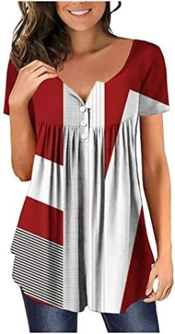 Going Out Tops For Women Floral Printed Hide Belly Tunic Blouses Casual V Neck Buttons Pullover Short Sleeve T-Shirts 30 Going Out Tops For Women Floral Printed Hide Belly Tunic Blouses Casual V Neck Buttons Pullover Short Sleeve T-Shirts -Amazon Store 417trhE7hBL. AC