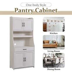 Merax Modern Kitchen Pantry, Storage Cabinet With Open Shelf, Drawer And 2 Cabinet With Adjustable Shelves, Antique White, 71.3" Height 21 Merax Modern Kitchen Pantry, Storage Cabinet With Open Shelf, Drawer And 2 Cabinet With Adjustable Shelves, Antique White, 71.3" Height -Amazon Store 417xCENfVhL