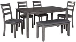 Signature Design By Ashley Coviar 6 Piece Dining Set, Includes Table, 4 Chairs & Bench, Dark Brown -Amazon Store 4180O41gSL. AC
