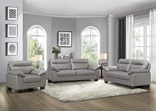 Homelegance 3-Piece Fabric Sofa Set, Dark Gray 7 Homelegance 3-Piece Fabric Sofa Set, Dark Gray - Image 5