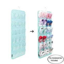 PACMAXI Over The Door Shoes Organizer For 12 Pairs Of Baby Shoes Boys Girl, Hanging Baby Shoe Organizer With Hanger (Felt Material-Mint Green) -Amazon Store 4182svnQs8L