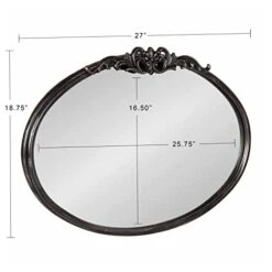 Kate And Laurel Arendahl Glam Ornate Oval Mirror, 27" X 18.75", Black, Traditional Baroque Inspired Wall Decor 11 Kate And Laurel Arendahl Glam Ornate Oval Mirror, 27" X 18.75", Black, Traditional Baroque Inspired Wall Decor -Amazon Store 4183ooI7TRL