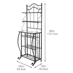 Bysesion 5-Tier Metal Kitchen Rack Metal Kitchen Bakers Decoration For Kitchen -Amazon Store 4184Jq6fxqL 1