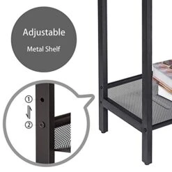 HOOBRO Side Tables, Set Of 2 Narrow Nightstands, Industrial End Table With Flat Or Slant Adjustable Mesh Shelf For Small Spaces, Stable Metal Frame And Easy Assembly, Rustic Brown And Black BF24BZ01 -Amazon Store 418FTZ4kW2L