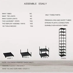 ZQWSYU 10 Tier Narrow Shoe Racks For Closets Durable Enterway Organizer Shoe Shelf Tall Shoe Stand, Metal -Amazon Store 418MTN5l4TS