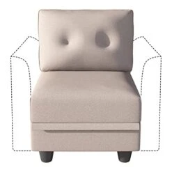 LLappuil Modular Sofa Middle Module With Storage For Customizable Sectional Couch, Accent Armless Chair, Waterproof, Anti-Scratch And Antistatic Fabric Sectional, Brown -Amazon Store 418R16qER2L