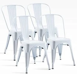 MFD LIVING 18 Inch Metal Dining Chair, Indoor Outdoor Patio Chair with Rustless, Stackable Chair for Restaurant Dining Room Chair Set of 4 (Gold) -Amazon Store 418WBtpIoFL. AC