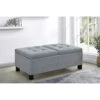 GENERIC Corner Split Storage Bench In Grey Solid Fabric Wood Finish